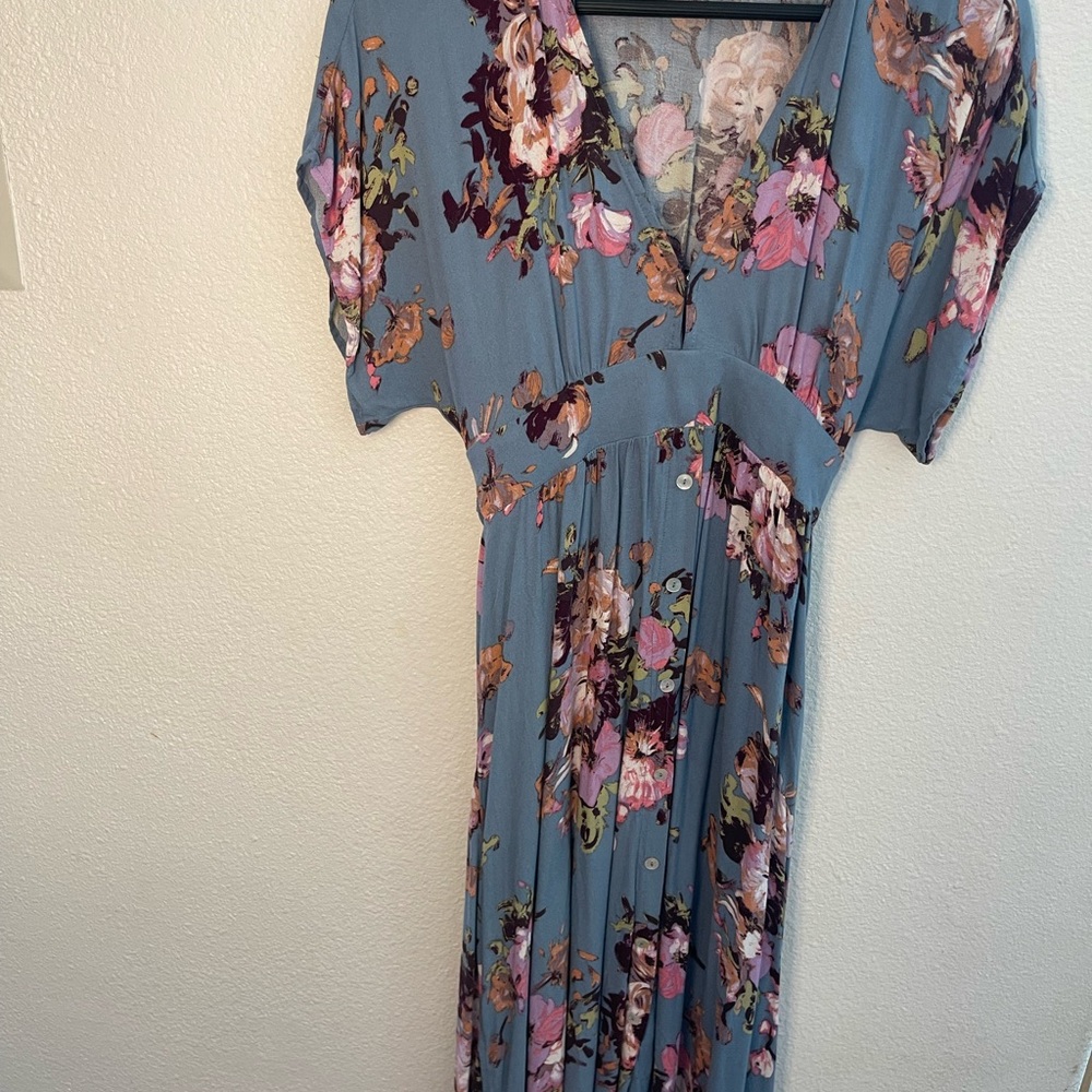 Lovestitch Pink and Brown Flutter Sleeve Maxi Dress